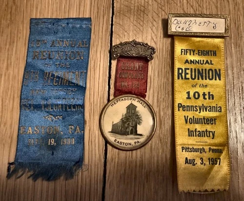 1900 & 1957 GAR Reunion Ribbons & Grant Conclave Souvenir Medal / Ribbon Penns.