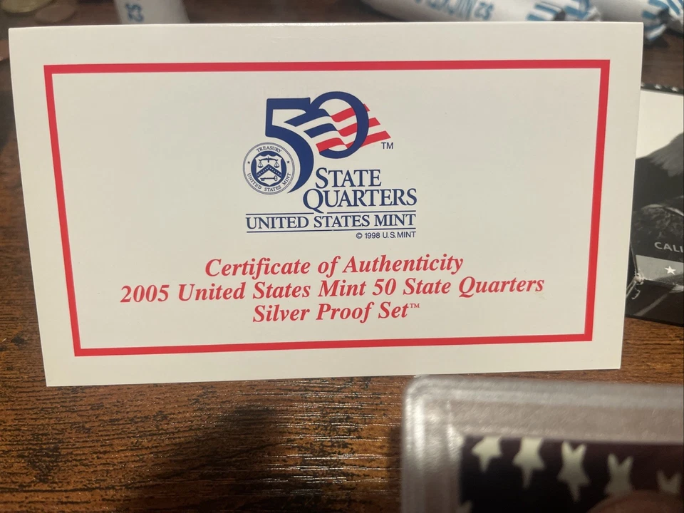 2005 U.S. Mint 50 State Quarters Silver Proof Set - CA, MN, OR, KS, & WV Red Set - Image 4 of 4