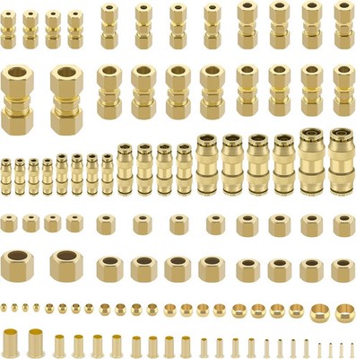 178 Pcs DOT Quick Push to Connect Fittings Straight Union & Brass Compression Tu
