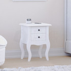 White Bedside Table Nightstand Cabinet 2 Drawer Bedroom Storage Furniture Unit