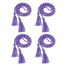 4 Pcs Graduation Cords, Graduation Tassel Honor Cords, Purple White