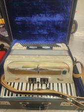 Vintage Palmer And Hughes Pearl Accordion With Felt Lined Case And Original Book