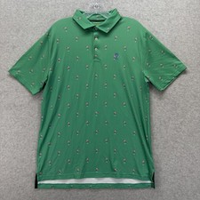Polo Ralph Lauren Performance Jersey Polo Shirt Boys XL 18-20 Green Flamingos