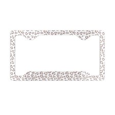 Neutral Leopard Print Metal License Plate Frame Animal Pattern Accent Neutral Leopard Print Metal License Plate Frame Animal Pattern Accent