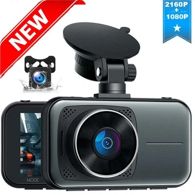 TOGUARD Dual Lens 4K Dash Cam UHD 2160P Front Rear Car Video Camera Night Vision