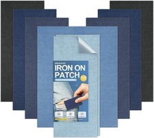 Iron On Patches for Clothes 10 Pcs, Iron On Denim Patches for Jeans 4" x 9"