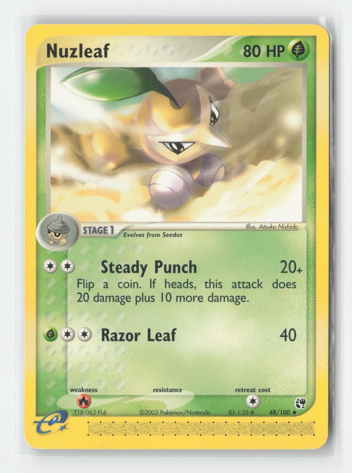 Nuzleaf 48/100 Uncommon Sandstorm Pokemon Moderately Played