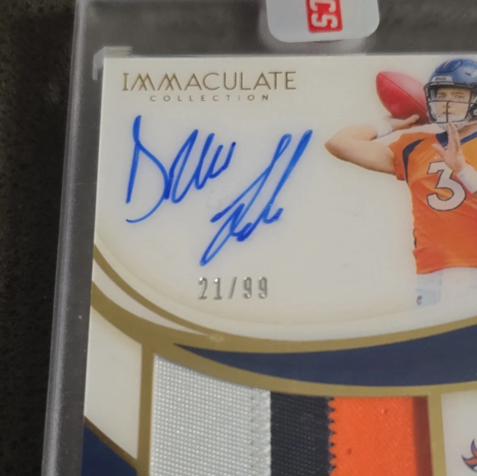 2019 Drew Lock Immaculate  Rookie /99  RPA Patch Auto RC panini sealed - Image 2 of 3