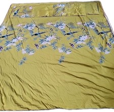 King size Flower and Bird Floral Comforter Cover Set. Cotton. Three pillowcases
