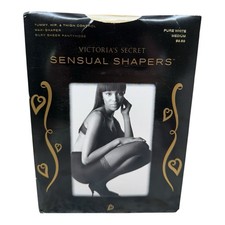 Victoria's Secret Pantyhose Sensual Shapers Tummy Hip Thigh Control Pure White M