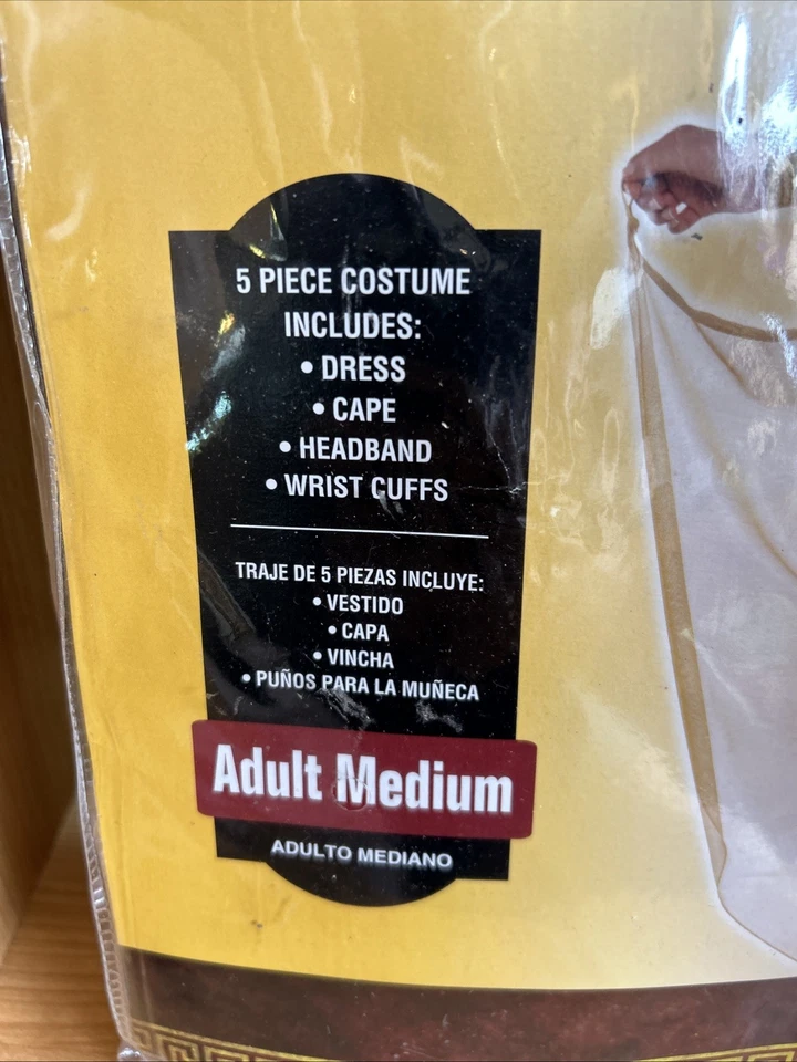 Богиня Афина взрослый костюм средний 6-8 5шт платье, плащ, обруч для волос, наручные манжеты - Изображение 2 из 3