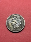 (1) Beautiful Toned Antique 1871 Indian Head Cent/Penny F-FINE BETTER DATE