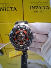 Invicta Racing Unisex - 46mm Silver Dial Black Silicone Band Watch New with Box