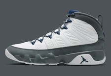 Nike Air Jordan 9 Retro Shoes White Flint Gray French Blue HV4794-100 Men's NEW