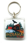 Vintage State of Indiana Covered Bridge Keyring Keychain — photo 1