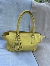 coach new york yellow leather handbag
