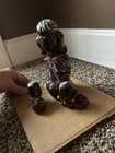 vintage dog figurines made in japan Red Pottery Dogs With Two Chain Puppies  — photo 4