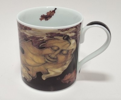 Vintage Pfeiffer Green Man Coffee Mug Porcelain Unique Design