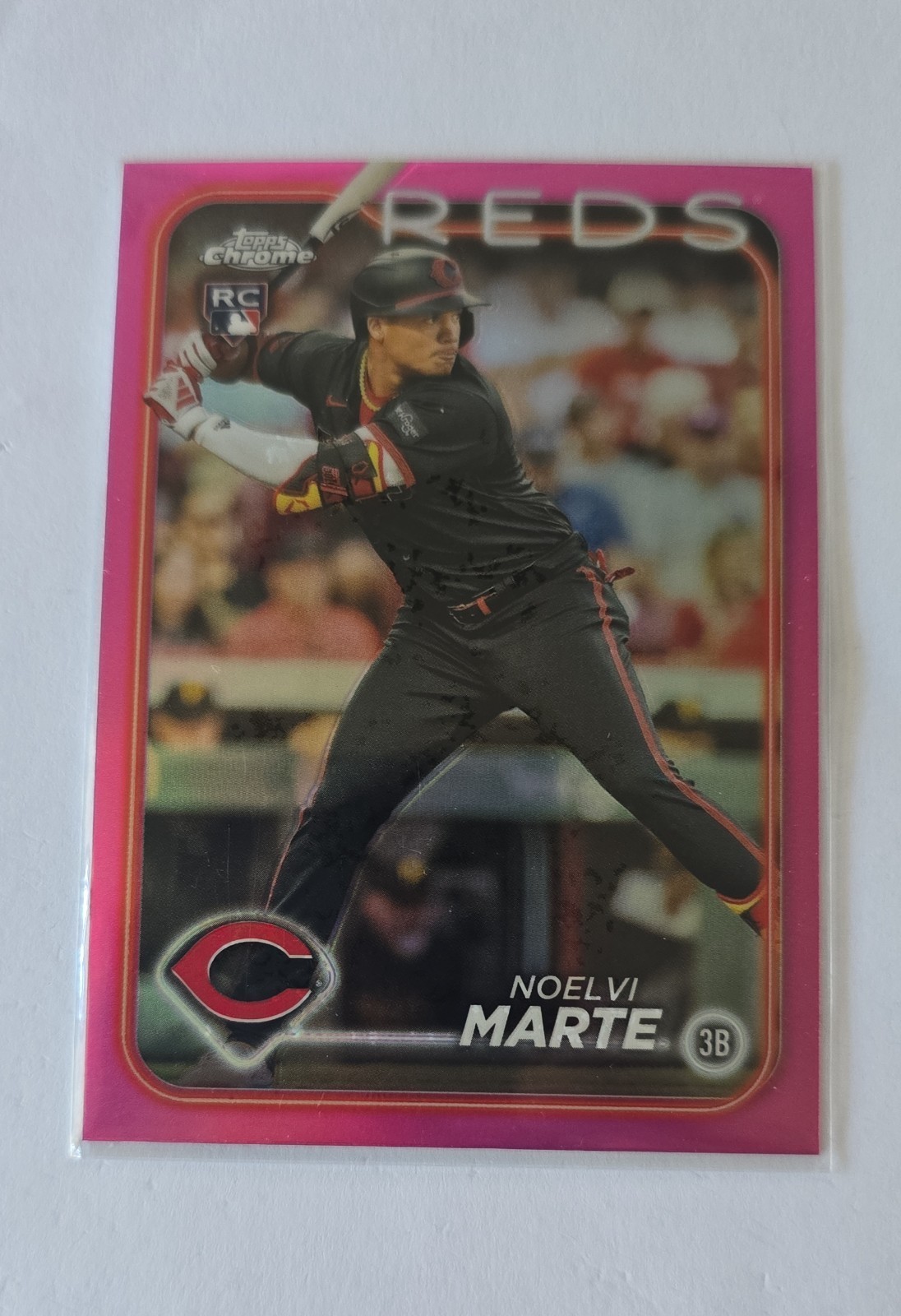 2024 Topps Chrome - Noelvi Marte #177 Pink Refractor (RC)