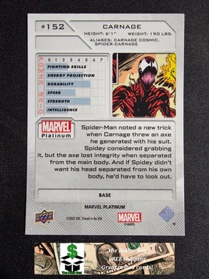 イマンヴェラーニ サイン オート upper deck marvelカマラカーン 2022 Upper Deck Marvel Platinum Carnage Card #152 | eBay