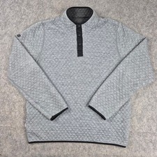 Marine Layer Corbet Sweater Mens Large Gray Quilted Quarter Snap Reversible