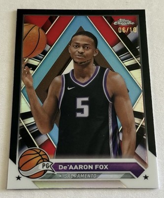 2023-24 Topps Chrome Black Refractor #117 De Aaron Fox  #6/10