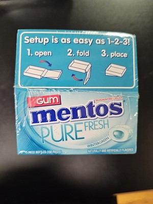 Mentos Pure Fresh Wintergreen Gum 15 Bottles 150 Pieces NEW Sealed