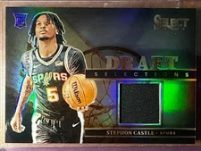 2024-25 Panini Select Stephon Castle RC Rookie Draft Selections Patch Spurs