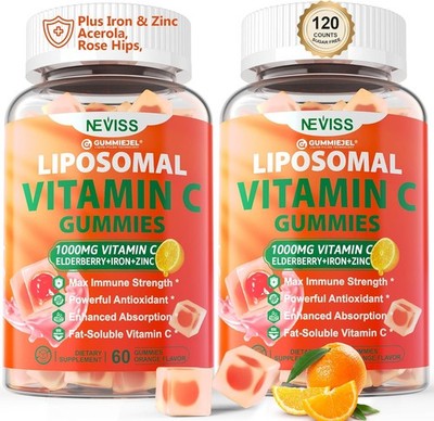Liposomal Vitamin C 1000mg Gummies for Adults - Vitamin C Chewable with Elderb