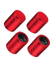 Tire Valve Stem Caps - 4 Pack Premium Metal Air Caps with Universal Red