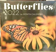  2022 Butterflies 16 Month Wall Calendar 10" X 11" closed 20" X 11" open