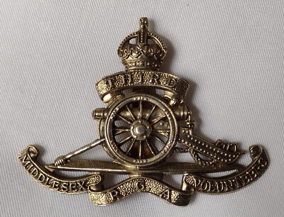 WW1 Third Middlesex RGA Royal Garrison Artillery Volunteers Cap Badge KC - Org