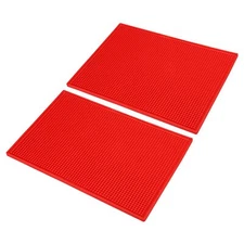 16" x 12" x 0.4" PVC Bar Mats 2 Pack Non-Slip Bar Service Cup Mat Countertop ...