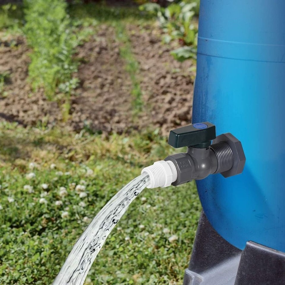 PVC Rain Barrel Diverter Kit 3/4 Inch Water Barrel Spigot Kit Fitting