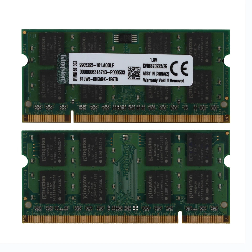 4GB 2X 2GB Kingston Kits PC2-5300 DDR2 667MHz For Mac Laptop Memory RAM SODIMM # - Imagen 2 de 4
