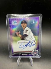 2017 Bowman Chrome Griffin Jax Purple Refractor Auto #/250 1st RC ROOKIE TWINS