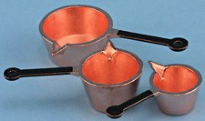 Dollhouse Miniatures 1:12 Scale Copper Pots, 3 Pack Item IM65060