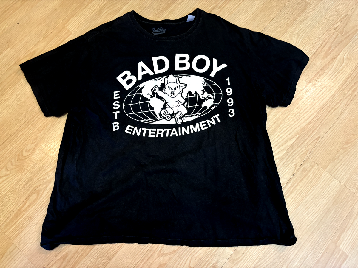 Bad Boy Entertainment 1993 Worldwide VTG Black T-Shirt Men's