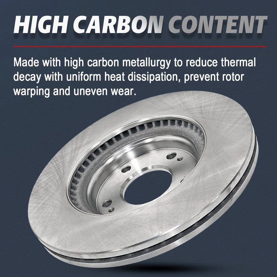 Front Rear Disc Brake Rotors Kit for 2011 2012 2013 - 2021 GMC Sierra 3500 HD - Image 3 of 4