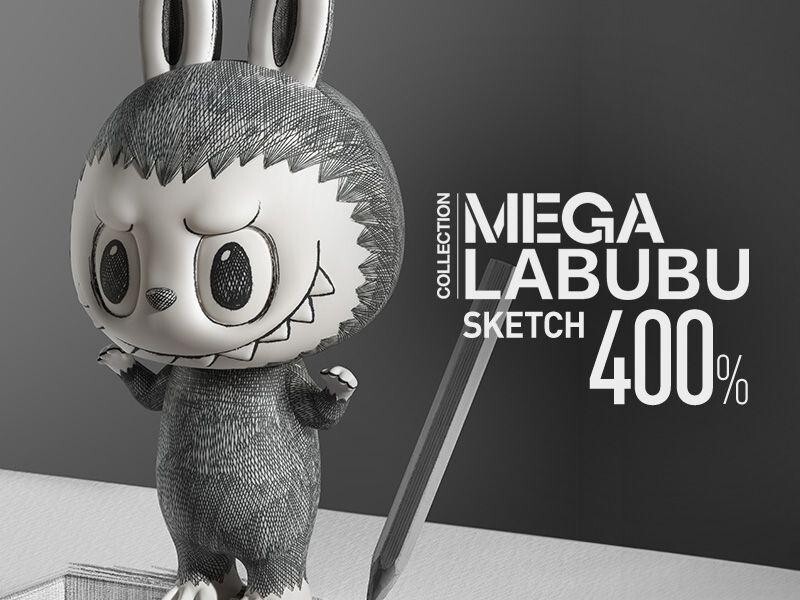 POP MART THE MONSTERS MEGA LABUBU 400% Sketch popmart Action POP MART THE MONSTERS MEGA LABUBU 400% Sketch popmart Action