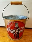*NEW OLD STOCK* Vintage Coca-Cola Galvanized Metal Tin Bucket w/ Wooden Handle