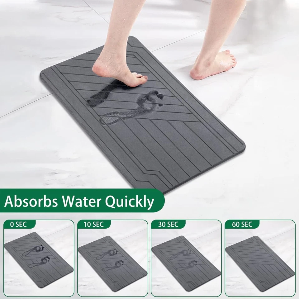 Stone Bath Mat Diatomaceous Earth Shower Mat, Non Slip Super Absorbent Quick Dry - Image 4 of 4