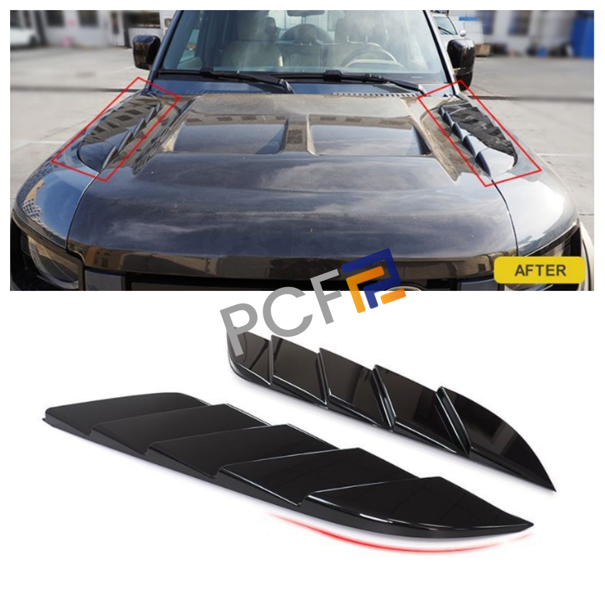 For Land Rover Defender 2020-2024 Glossy Black Engine Hood Air Vent cover trim