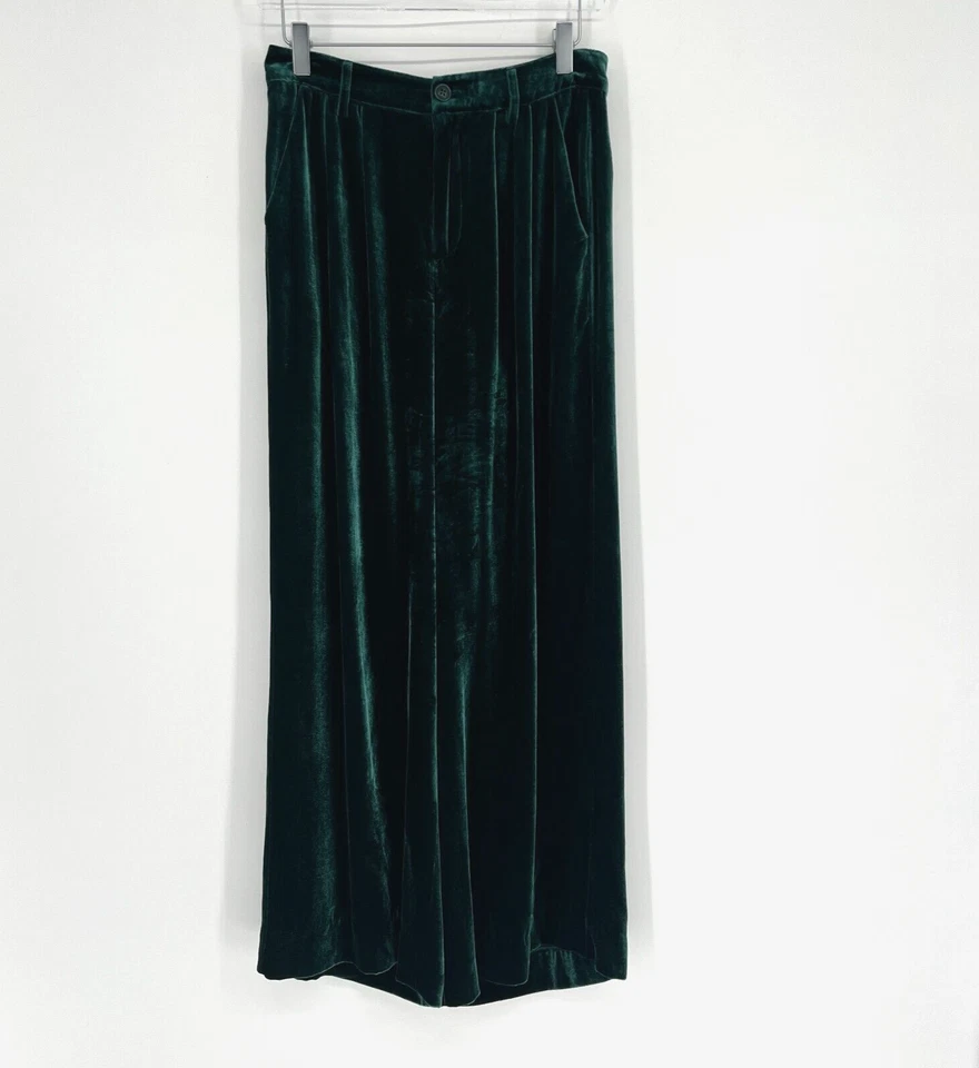 Pantalones Cami NYC Mujer 4 Verde Rylie Terciopelo Pierna Ancha Pantalón Boho Carrera Vacaciones Foto 2 de 4