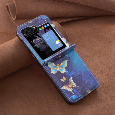 For Samsung Galaxy Z Flip7 6 Flip5 Flip4 Flip3 Slim PU Leather Shockproof Case