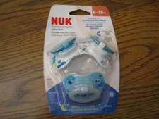 1 3 Pack Nuk Orthodontic Pacifiers 6-18M Blue IMPERFECT READ 1 Glow in the Dark