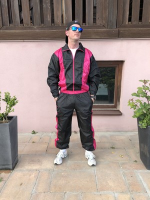 Ballonseide Trainingsanzug Jogging Tracksuit Glanz Shiny Nylon Vintage Gr 176 Ebay