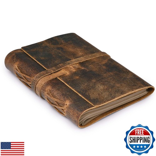 LEATHER VILLAGE Genuine Leather Bound Journal Writing Notebook for Men Women
