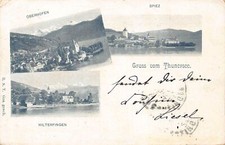 A061 Switzerland 1899 Thunersee Thun lake Spiez Oberhofen Hilterfingen postcard