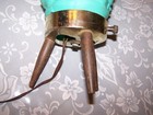 Vintage Mid Century Modern Atomic Aqua Weave Des. Beehive Elec. Lamp tripod legs — photo 5